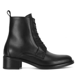 Botki Gino Rossi. Czarne botki Gino Rossi, bez wzorów, bez obcasa, na słupku, bez zapięcia. Za 329.99 zł.