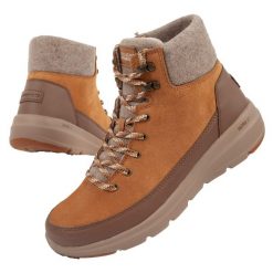 Buty sportowe damskie Skechers. Brązowe obuwie sportowe Skechers, ze skóry, bez zapięcia, trekkingowe, Skechers Sport. Za 249.00 zł.