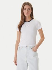 Guess Jeans T-Shirt W6GPA9 KF641 Biały Slim Fit. Białe t-shirty Guess Jeans, xl, z aplikacjami, z bawełny, bez kołnierzyka, bez ramiączek. Za 189.99 zł.