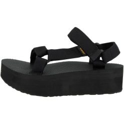 Sandały Teva Model W Flatform Univers Kolor Czarny. Czarne sandały Teva, bez wzorów, z materiału, bez obcasa, bez zapięcia. W wyprzedaży za 261.70 zł.