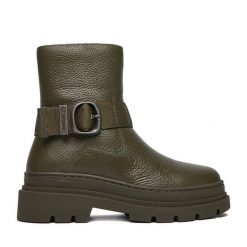 Botki G-Star Raw. Brązowe botki G-Star Raw, bez wzorów, bez obcasa, na płaskiej podeszwie, bez zapięcia. Za 429.99 zł.