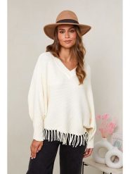 Soft Cashmere Sweter w kolorze kremowym rozmiar: 34/36. Brązowe swetry Soft Cashmere, bez wzorów, ze splotem, bez ramiączek. Za 137.55 zł.