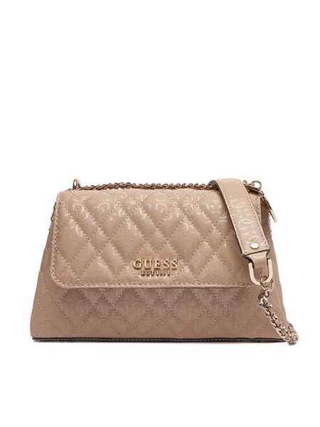 Guess Torebka Isemay HWGG96 28210 Beżowy. Brązowe torebki klasyczne Guess, z aplikacjami, ze skóry, bez dodatków. Za 639.99 zł.