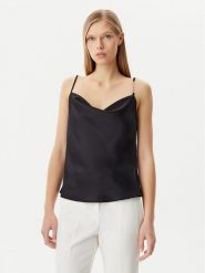 Rinascimento Top CFC0019818002 Czarny Regular Fit. Czarne topy Rinascimento, l, bez wzorów, z syntetyku, bez kołnierzyka, bez ramiączek. Za 169.99 zł.