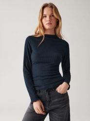 OPUS Koszulka w kolorze granatowym rozmiar: 42. Niebieskie bluzki Opus, bez wzorów, bez kołnierzyka, bez ramiączek. Za 100.99 zł.