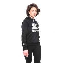 Damska Bluza Z Logo. Czarne bluzy Starter, s, bez wzorów, z bawełny, z kapturem. Za 257.99 zł.