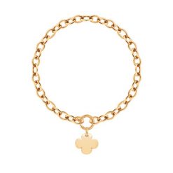 Bransoletka Łańcuch No.1 z okrągłą koniczyną. Żółte bransoletki Lilou, pozłacane. Za 243.00 zł.