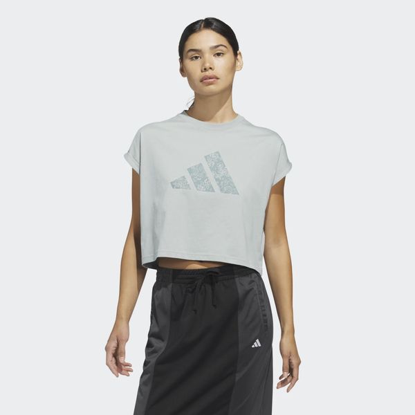 Koszulka damska Crop ADIDAS. Bluzki Adidas, s, bez wzorów, z bawełny, bez kołnierzyka, bez ramiączek. Za 129.99 zł.