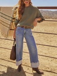 LA Angels Sweter w kolorze khaki rozmiar: M. Brązowe swetry LA Angels, m, bez wzorów, bez ramiączek. Za 217.53 zł.