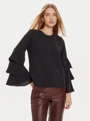 Liu Jo Bluzka WF4481 T0347 Czarny Regular Fit. Czarne bluzki Liu Jo, bez wzorów, z syntetyku, bez kołnierzyka, bez ramiączek. Za 379.99 zł.