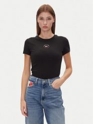 Tommy Jeans T-Shirt Tjw Slim Essential Logo 2 Tee DW0DW20316 Czarny Regular Fit. Czarne t-shirty Tommy Jeans, xs, bez wzorów, z bawełny, bez kołnierzyka, bez ramiączek. Za 79.99 zł.