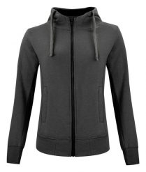 Clique Classic Hoody Full Zip Women – Bluza z kapturem na zamek, anthracite. Szare bluzy CLIQUE, s, bez wzorów, z bawełny, z kapturem. Za 238.33 zł.