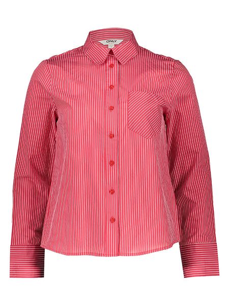 ONLY Bluzka w kolorze czerwonym rozmiar: M. Czerwone bluzki Only, m, bez wzorów, bez kołnierzyka, bez ramiączek. Za 86.95 zł.