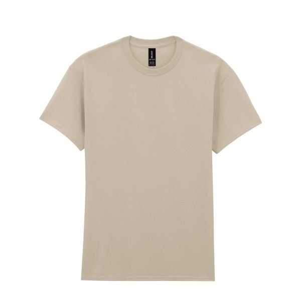 Ciężka Bawełniana Koszulka Unisex Dla Dorosłych. Brązowe bluzki GILDAN, xl, bez wzorów, z bawełny, sportowe, bez kołnierzyka, bez ramiączek. Za 55.99 zł.