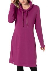 Timezone Sukienka dresowa w kolorze różowym rozmiar: XL. Różowe sukienki Timezone, xl, bez wzorów, z dresówki, bez kołnierzyka, bez ramiączek, mini. Za 100.28 zł.