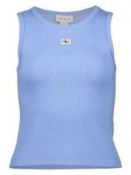 Calvin Klein Top w kolorze niebieskim rozmiar: L. Niebieskie topy Calvin Klein, l, bez wzorów, z bawełny, bez kołnierzyka, bez ramiączek. Za 82.99 zł.