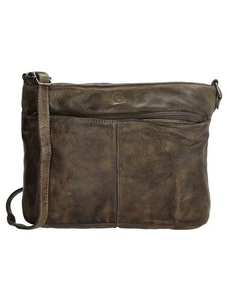 HIDE & STITCHES Skórzana torebka w kolorze khaki - 28 x 21 x 9 cm rozmiar: onesize. Brązowe torby na ramię HIDE & STITCHES, bez wzorów, z materiału, na ramię, bez dodatków. Za 279.78 zł.