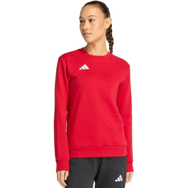 Bluza damska adidas Entrada 26 Sweat Top. Czerwone bluzy Adidas, uniwersalny, bez wzorów, z bawełny, bez kaptura. Za 131.99 zł.