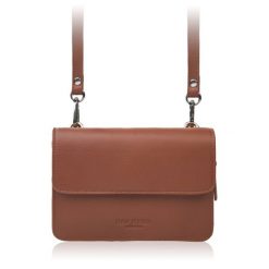 Mała torebka damska skórzana kopertówka na ramię do ręki 2w1 koniakowa Paolo Peruzzi AY-21-CG. Torby na ramię bez wzorów, ze skóry, eleganckie, do ręki, małe, bez dodatków. Za 179.00 zł.