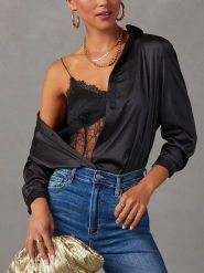 Milan Kiss Bluzka w kolorze czarnym rozmiar: XL. Czarne bluzki Milan Kiss, xl, bez wzorów, bez kołnierzyka, bez ramiączek. Za 126.99 zł.