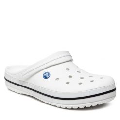 Klapki Crocs. Białe klapki Crocs, bez wzorów, bez obcasa. Za 209.99 zł.