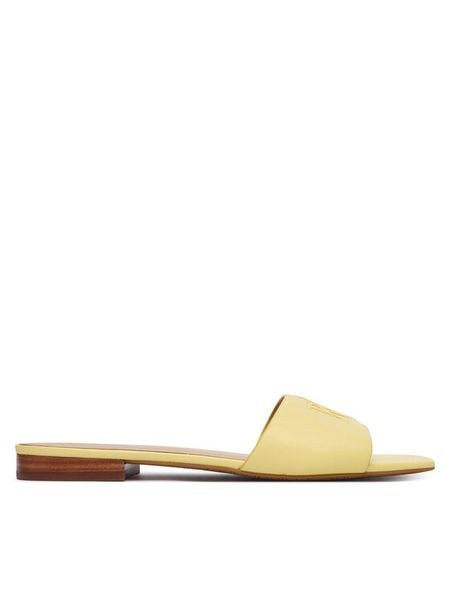 LAUREN RALPH LAUREN Klapki 802959143012 Żółty. Żółte klapki Lauren Ralph Lauren, bez wzorów, ze skóry, bez obcasa. Za 477.99 zł.