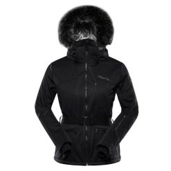 Kurtka damska narciarska softshell Alpine Pro Dowela. Czarne kurtki narciarskie Alpine Pro, l, bez wzorów, z materiału, bez kaptura, narciarskie. Za 729.00 zł.
