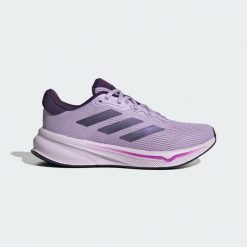Buty Response. Czerwone obuwie sportowe Adidas, z materiału, bez zapięcia, do biegania. Za 297.90 zł.