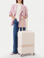 Nine West Walizka średnia CEO-NW-M-003-10 Różowy jasny. Czerwone walizki Nine West, bez wzorów, średnie. Za 359.99 zł.