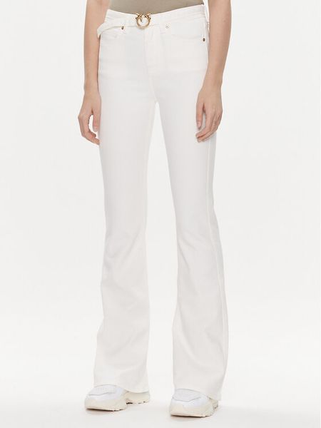 Pinko Jeansy Flora 100166 A1JM Biały Regular Fit. Białe jeansy Pinko, bez wzorów. Za 489.99 zł.