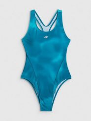 4F Kostium kąpielowy jednoczęściowy damski - turkusowy XXL. Niebieskie szorty 4f, bez wzorów, z dresówki, sportowe. Za 149.99 zł.