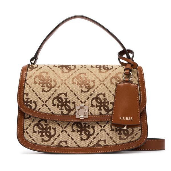 Torebka Guess. Brązowe listonoszki Guess, z aplikacjami, bez dodatków. Za 525.99 zł.