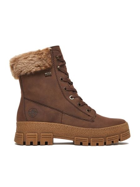 Rieker Trzewiki CEO-Y0230-24 Brązowy. Brązowe botki Rieker, bez wzorów, z materiału, bez obcasa, na płaskiej podeszwie, bez zapięcia. Za 309.99 zł.