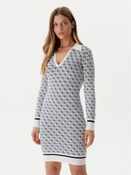Guess Sukienka dzianinowa W5BK25 Z3JD2 Écru Slim Fit. Sukienki Guess, xxl, z aplikacjami, z dzianiny, bez kołnierzyka, bez ramiączek. Za 529.99 zł.