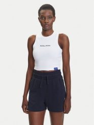 Pepe Jeans Top Red Bull Racing Logo RL500002 Biały Slim Fit. Białe topy Pepe Jeans, xs, bez wzorów, z bawełny, bez kołnierzyka, bez ramiączek. Za 89.99 zł.
