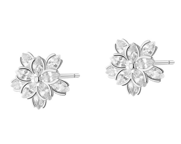 Kolczyki srebrne z cyrkoniami. Szare kolczyki Apart, z cyrkonią, srebrne. Za 129.00 zł.