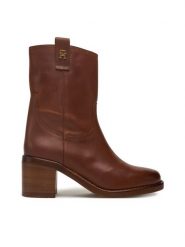 Tommy Hilfiger Botki Riding Lthr Mid Boot Block Heel FW0FW08776 Brązowy. Brązowe botki TOMMY HILFIGER, bez wzorów, ze skóry, bez obcasa, na słupku, bez zapięcia. Za 999.99 zł.
