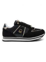 Benetton Sneakersy w kolorze złoto-czarnym rozmiar: 38. Czarne trampki Benetton, bez wzorów, z materiału, bez zapięcia. Za 224.52 zł.