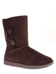 ISLAND BOOT Botki zimowe "Elisa" w kolorze ciemnobrązowym rozmiar: 36. Brązowe botki Island Boot, na zimę, bez wzorów, z materiału, bez obcasa, bez zapięcia. Za 106.38 zł.