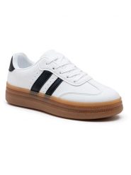 Foreverfolie Sneakersy w kolorze biało-czarnym rozmiar: 38. Białe trampki Foreverfolie, bez wzorów, bez zapięcia. Za 123.25 zł.