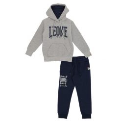 Bluza z kaptur na co dzień na siłownię. Szare bluzy LEONE 1947 APPAREL, bez wzorów, z bawełny, bez kaptura. W wyprzedaży za 112.15 zł.