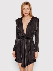 DeeZee Sukienka koktajlowa More Satin 3FB036 Czarny Regular Fit. Czarne sukienki DeeZee, m, bez wzorów, z syntetyku, wizytowe, bez kołnierzyka, bez ramiączek. Za 139.99 zł.