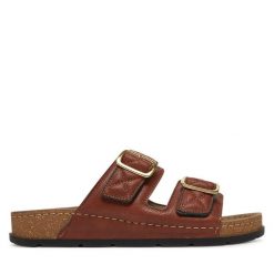 Klapki Scholl. Czerwone klapki Scholl, bez wzorów, bez obcasa. Za 339.99 zł.