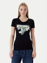 Guess T-Shirt W6RI35 J1314 Czarny Slim Fit. Czarne t-shirty Guess, l, z aplikacjami, z bawełny, bez kołnierzyka, bez ramiączek. Za 199.99 zł.