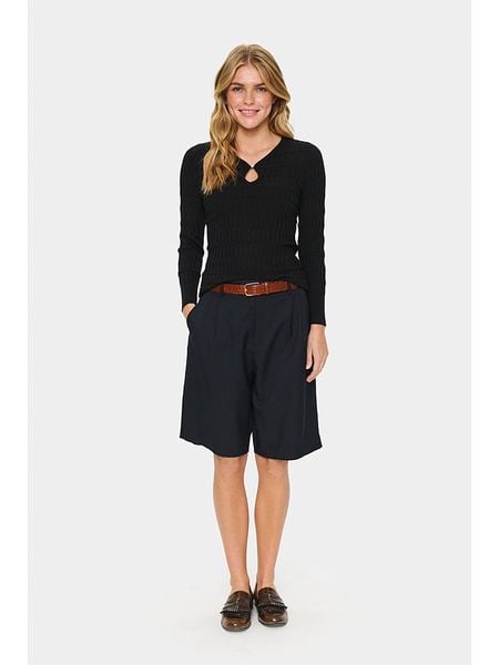 SAINT TROPEZ Bluzka w kolorze czarnym rozmiar: M. Czarne bluzki Saint Tropez, m, bez wzorów, bez kołnierzyka, bez ramiączek. Za 125.85 zł.