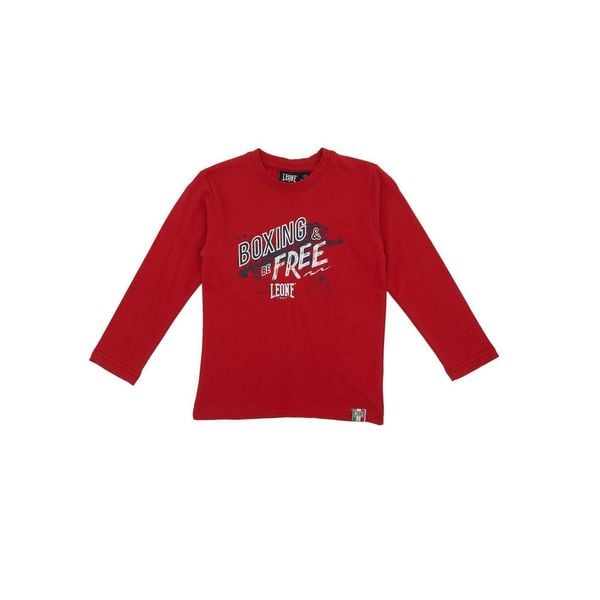 Koszulka z bawełna na outdoor na co dzień. Czerwone bluzki LEONE 1947 APPAREL, bez wzorów, z bawełny, sportowe, bez kołnierzyka, bez ramiączek. W wyprzedaży za 55.90 zł.