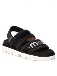 Mou Sandały New Bio Sandal SW461001A Czarny. Czarne sandały Mou, bez wzorów, ze skóry, bez obcasa, na płaskiej podeszwie, bez zapięcia. Za 609.99 zł.