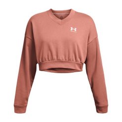 Bluza treningowa damska Under Armour Rival Terry Os Crop Crew. Czerwone bluzy Under Armour, m, bez wzorów, bez kaptura. Za 209.99 zł.