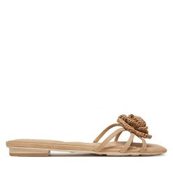 Klapki Aldo. Brązowe klapki Aldo, bez wzorów, bez obcasa. Za 209.99 zł.