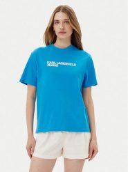 KARL LAGERFELD T-Shirt A1W17005 Niebieski Relaxed Fit. Niebieskie t-shirty KARL LAGERFELD, l, bez wzorów, z bawełny, bez kołnierzyka, bez ramiączek. Za 149.99 zł.